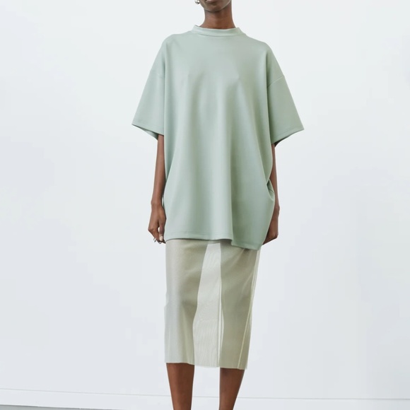 Frankie Shop HAL DROP SHOULDER T-SHIRT - SAGE Size XS - Picture 1 of 12